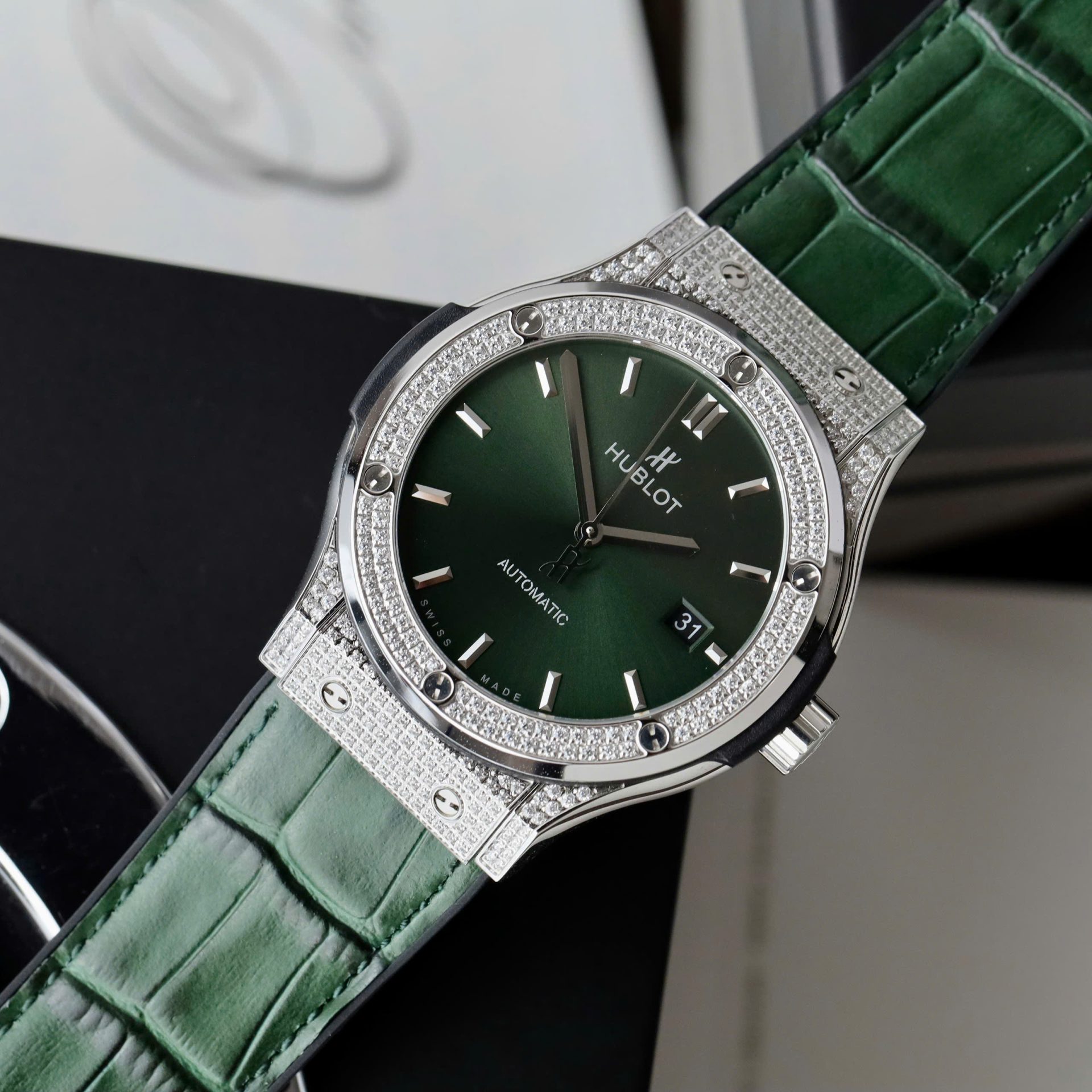 Hublot Classic Fusion Replica Watch Green Dial HB Factory 42mm