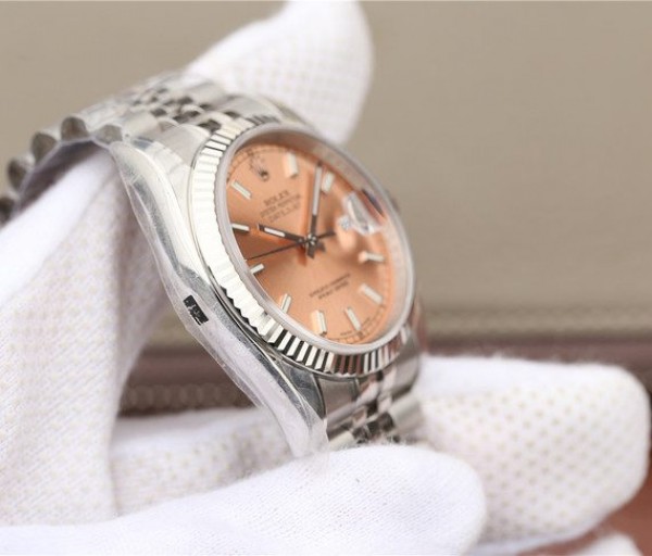 Replica Rolex DateJust 36mm SS 116234 ARF Pink Dial Stick Markers 904L SS Oyster Bracelet SA3135