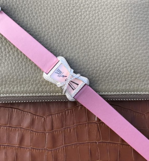 Replica Cartier High Jewelry Watches WJ306014 Pink Dial Pink Fabric Strap