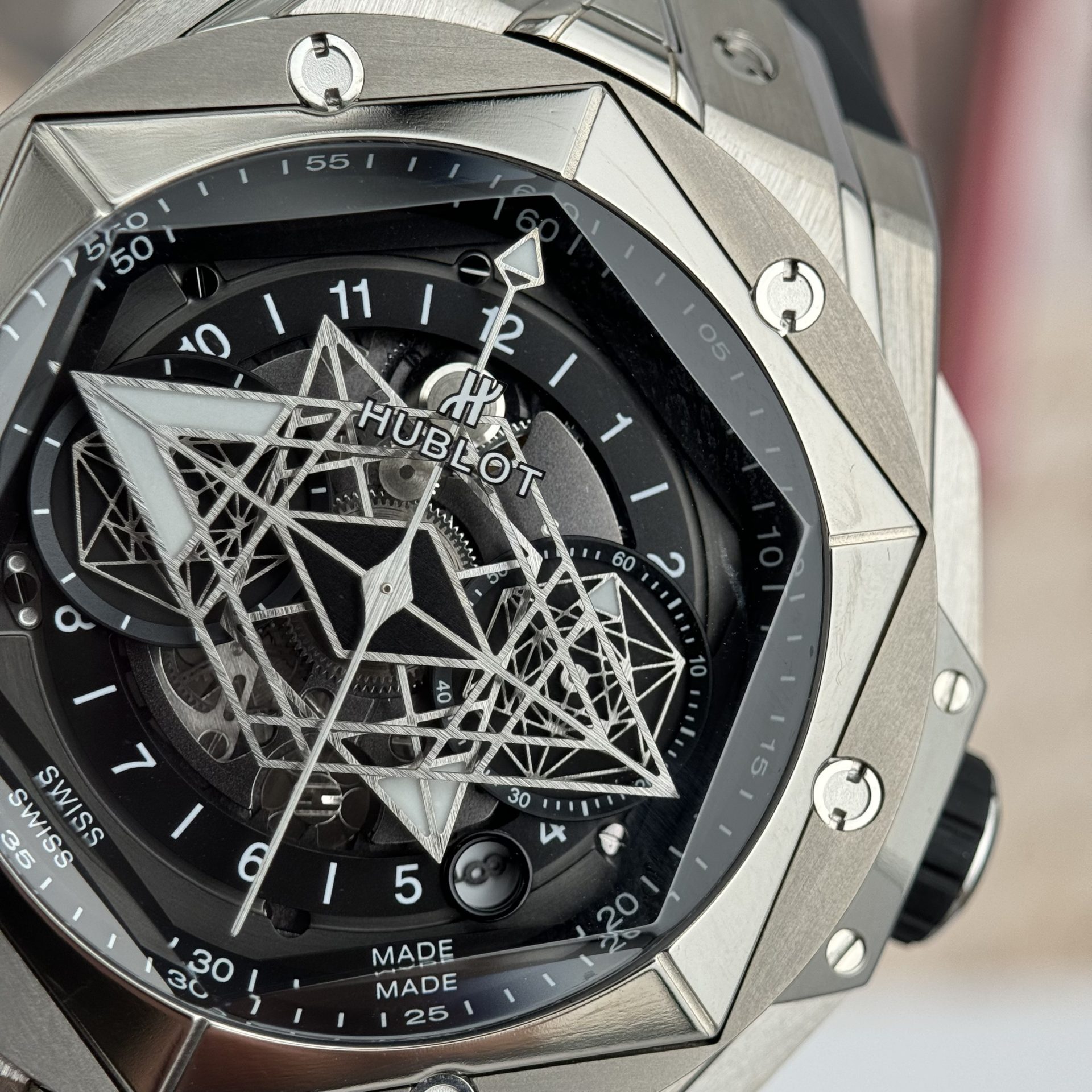 Hublot Replica Watch Big Bang Sang Bleu II Titanium Black Dial BBF 45mm