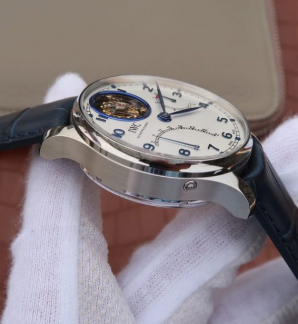 Replica IWC AZ Portuguese Tourbillon IW5046 White Dial Blue Markers
