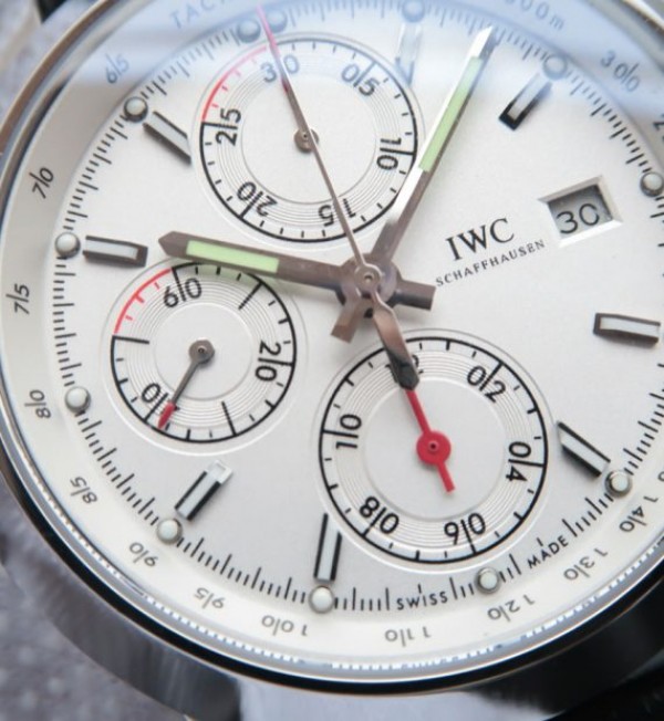 Replica IWC Ingenieur Chrono IW380701 White Dial Leather Strap
