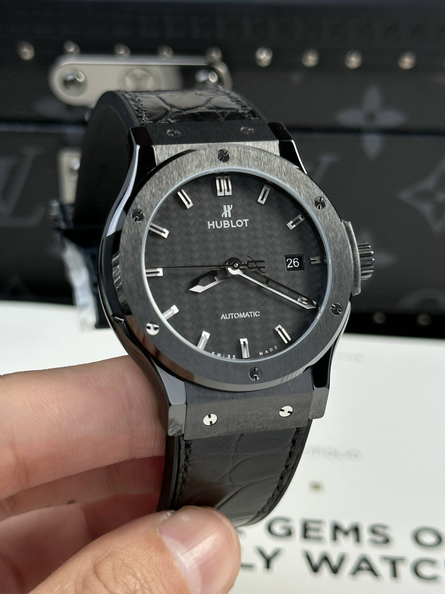 Hublot Classic Fusion Replica Watch Refined Ceramic Carbon Dial 42mm