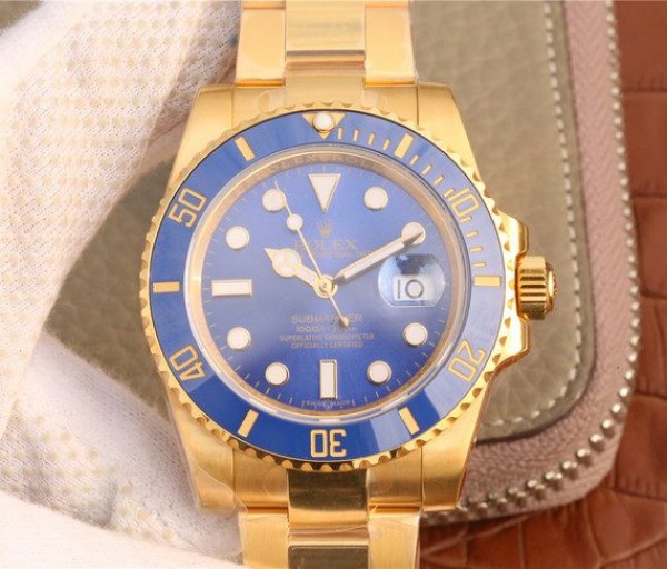 Replica Rolex Submariner 116613 LB Noob YG Wrapped Blue Dial YG Wrapped Bracelet Eta2836