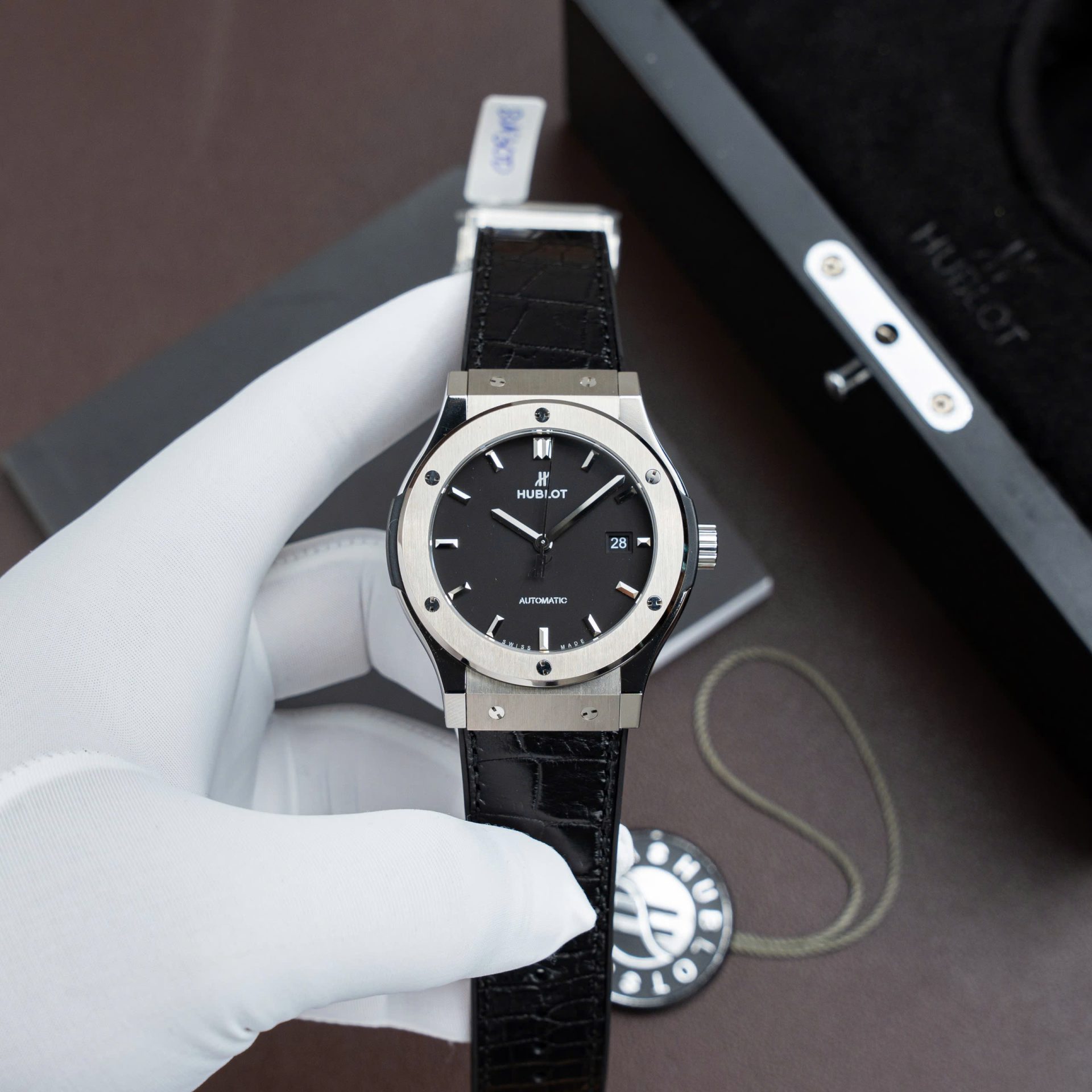 Hublot Classic Fusion Titanium Black Copies Watch Movement SW300 Weight 84 Gram Custom 42mm