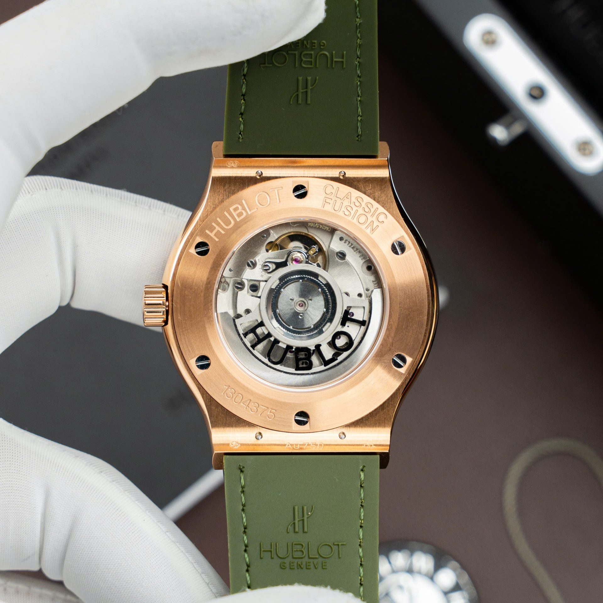 Hublot Classic Fusion King Gold Replica Watch Green Dial Movement SW300 Swiss Made 42mm