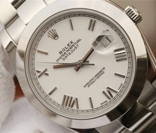 Replica Rolex DateJust 41mm 126300 Noob White Dial Roman Markers SS Bracelet A3235