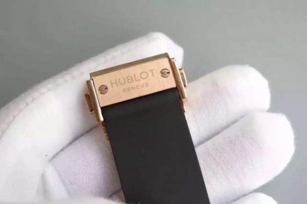 Replica Hublot Big Bang Tourbillon RG Black Textured Dial Black Rubber Strap