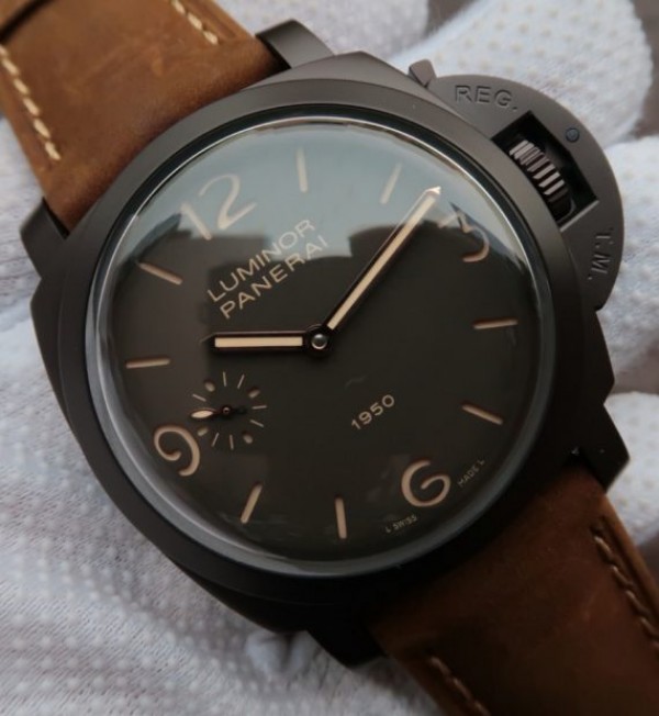 Replica Panerai XF PAM375 Brown Dial Brown Asso Strap P3000