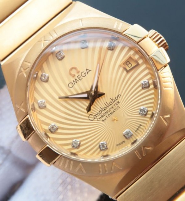 Replica Omega V6 Constellation 123.20.35 YG Case Yellow Dial