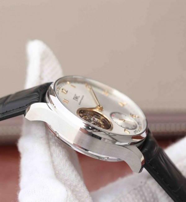 Replica IWC AZ Portuguese Tourbillon White Dial YG Markers A98900