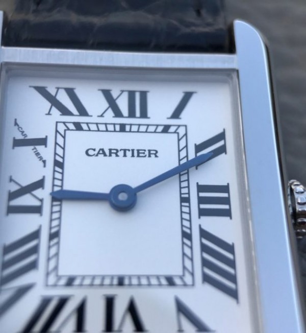 Replica Cartier Tank Solo SS White Dial Black Leather Strap Ronda Quartz