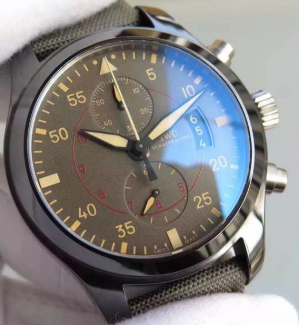 Replica IWC V6 Pilot Chrono IW388002 Real Ceramic Nylon Strap A7750