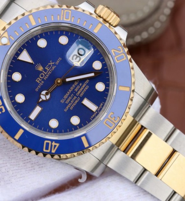 Replica Rolex Submariner 116613 LB Noob YG Wrapped Blue Dial SS/YG Bracelet A3135