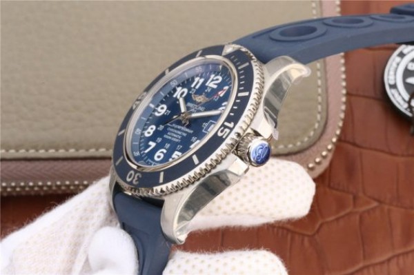Replica Breitling SuperOcean  II 44mm GF Blue Dial Blue Rubber Strap A2824