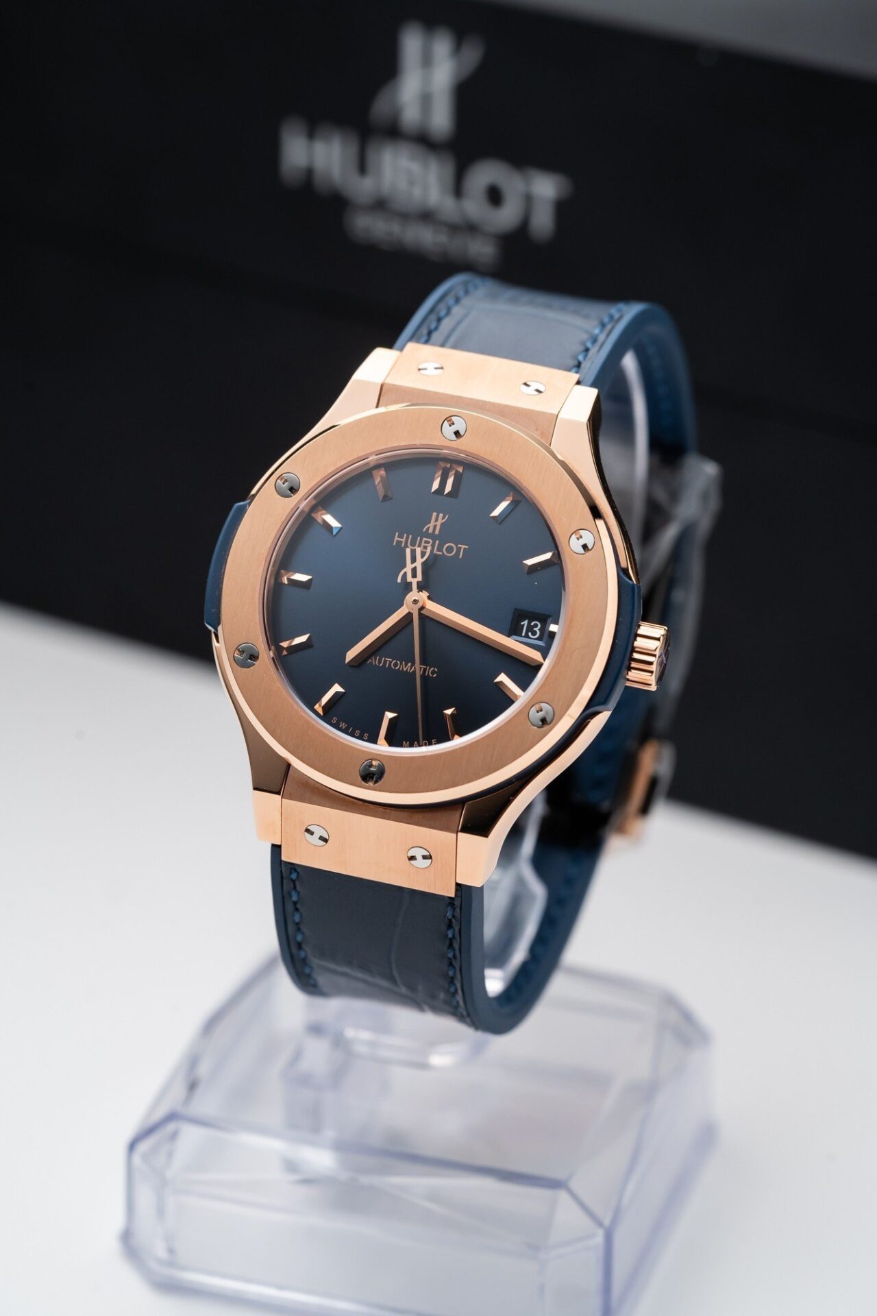 Hublot Classic Fusion King Gold Blue Replica Watch JJF Factory 38mm