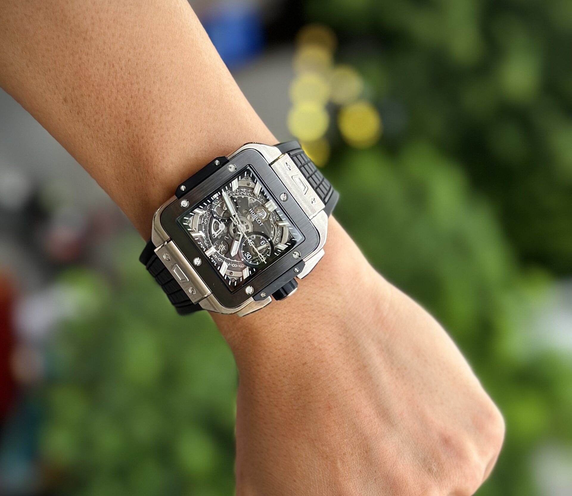 Hublot Best Replica Watch Big Bang Square Titanium Rubber Strap BBF Factory 42mm