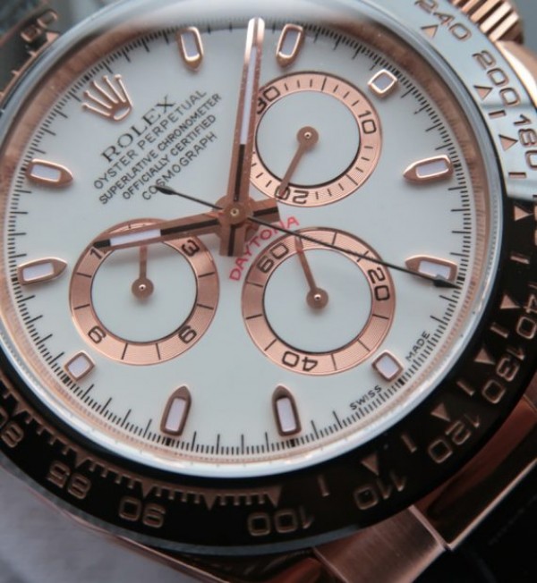 Replica Rolex Daytona 116515 Noob White Dial Black Leather Strap A7750