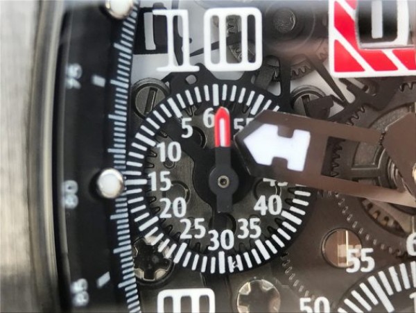 Replica Richard Mille RM011 Black Ceramic PVD Chrono Skeleton Dial Black Rubber Strap A7750