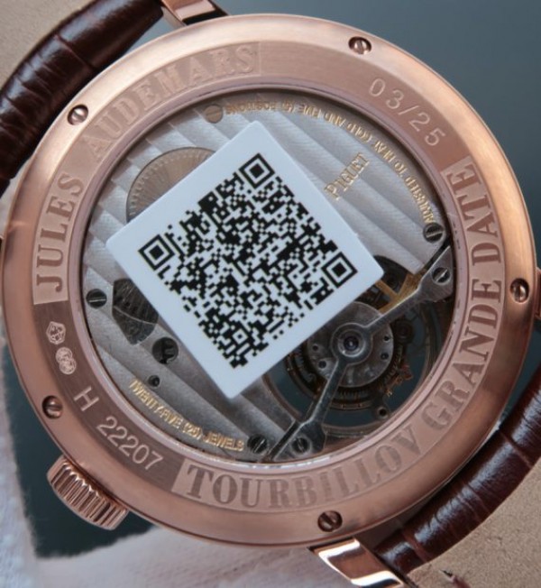 Replica Audemars Piguet TF Jules Tourbillon RG Big Date White Dial