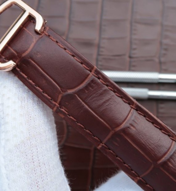Replica Cartier Ballon Bleu Tourbillon RG Brown Leather Strap