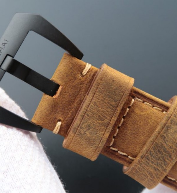 Replica Panerai XF PAM580 Real Ceramic Black Dial Asso Strap P.9100