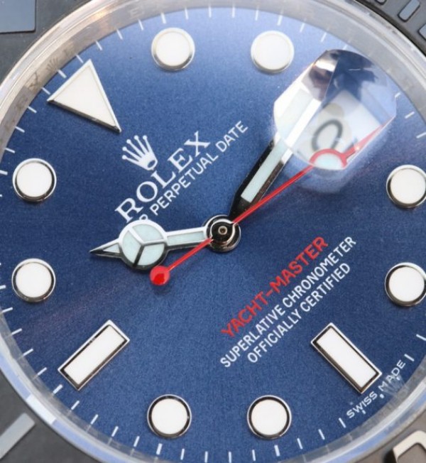 Replica Rolex Yacht-Master 116655 SS EW Blue Dial on SS Bracelet A3135