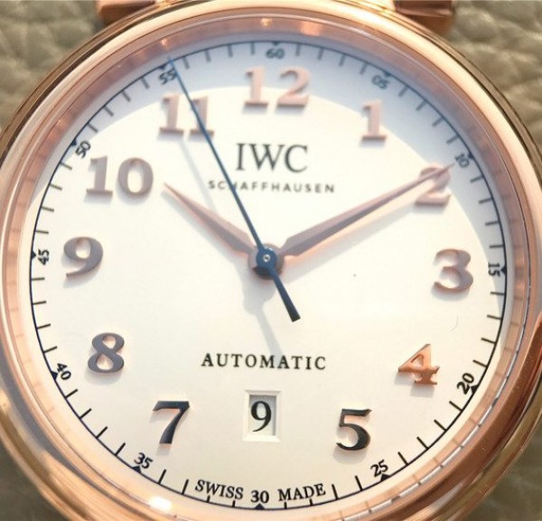 Replica IWC TW Da Vinci RG IW3566 White Dial Black Leather Strap A2892