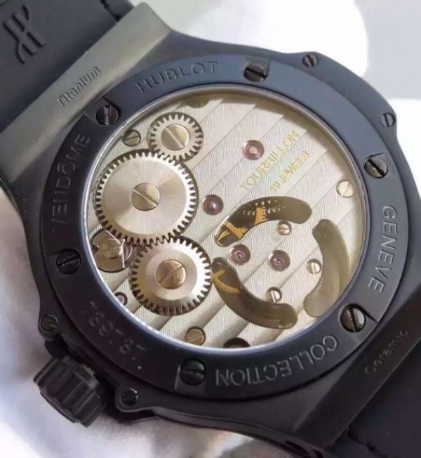 Replica Hublot Big Bang 44mm Vendome Real Tourbillon Black Black Gummy