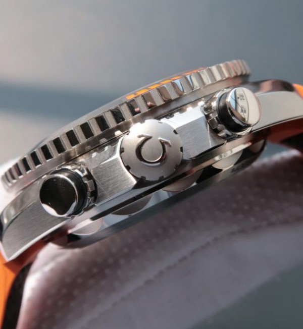 Replica Omega OMF Planet Ocean Master Chronometer SS Black/Orange Bezel Black Dial Nylon A9900