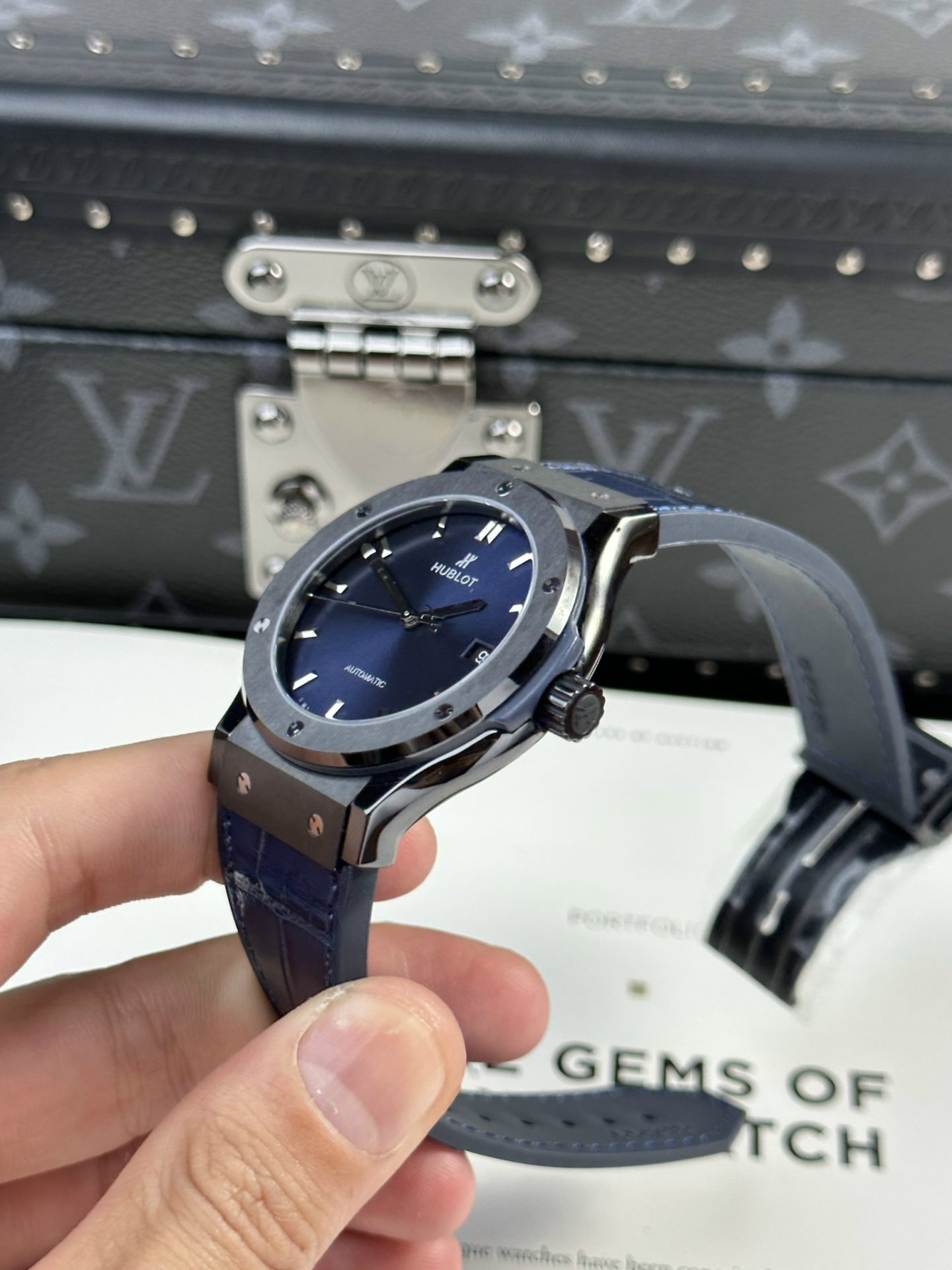 Hublot Classic Fusion Replica Watch Ceramic Refined Blue Dial 42mm