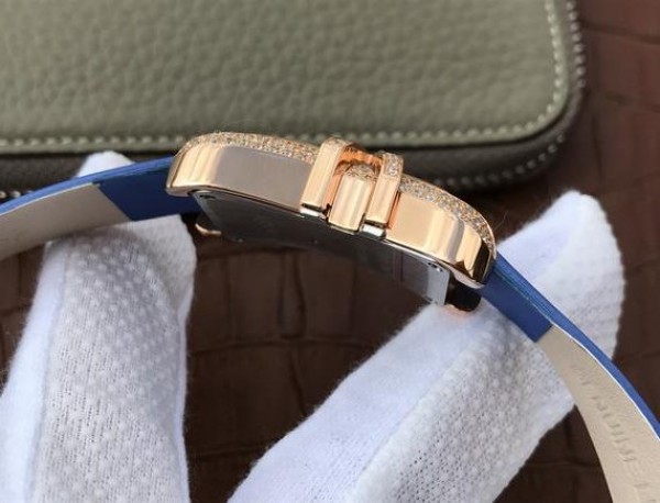Replica Cartier High Jewelry Watches RG WJ306014 Blue Dial Blue Fabric Strap