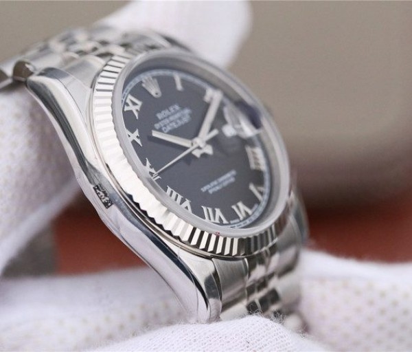 Replica Rolex DateJust 36mm SS 116234 ARF Black Dial Roman Markers 904L SS Bracelet SA3135