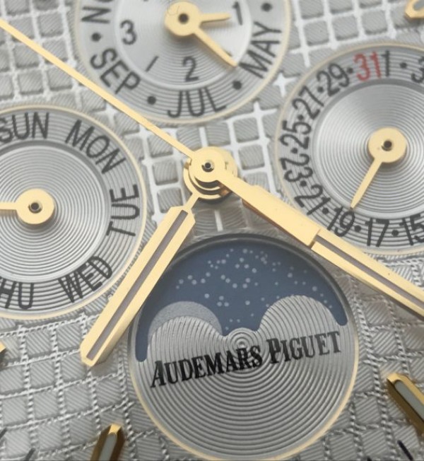 Replica Audemars Piguet JF Royal Oak 41mm 26574 YG White Dial Leather Strap A5134