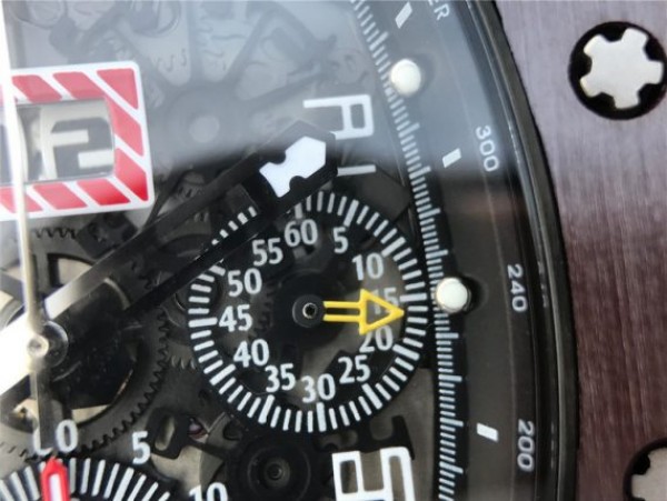 Replica Richard Mille RM011 Brown Ceramic RG Chrono Skeleton Dial Black Rubber Strap A7750