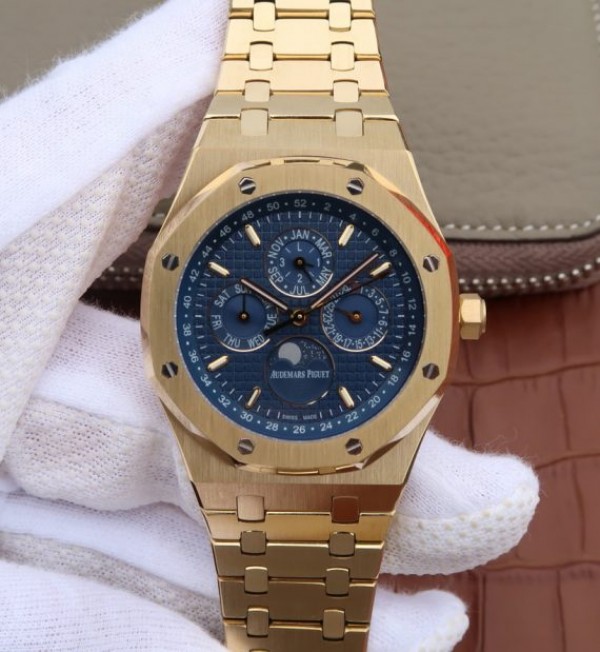 Replica Audemars Piguet JF Royal Oak 41mm 26574 YG Blue Textured Dial A5134