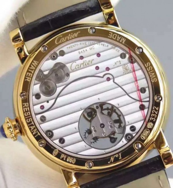 Replica Cartier Rotonde De Cartier Tourbillon YG Diamonds Bezel
