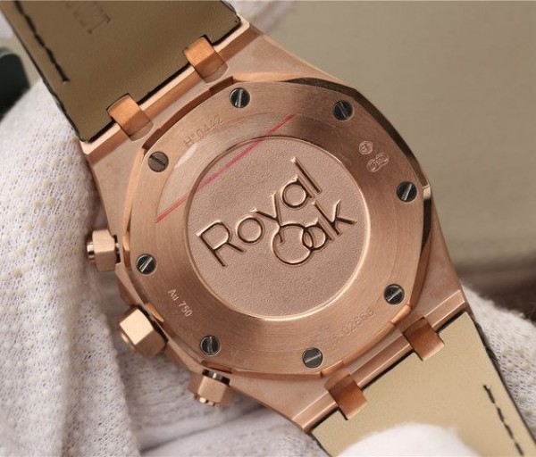 Replica Audemars Piguet Royal OAK Royal Oak Chronograph 26331 RG Brown Dial Leather Strap A7750