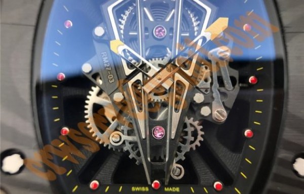 Replica Richard Mille RM027-03 Full Black Carbon Skeleton Dial Black Rubber Strap 6T51