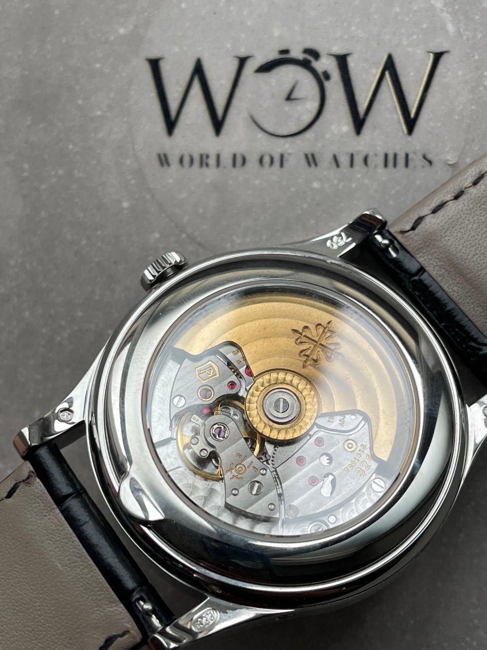 Replica PATEK PHILIPPE Annual Calendar Moonphase 5396 SS ZF 1:1 Best Edition White/Blue Dial on Black Leather Strap A324