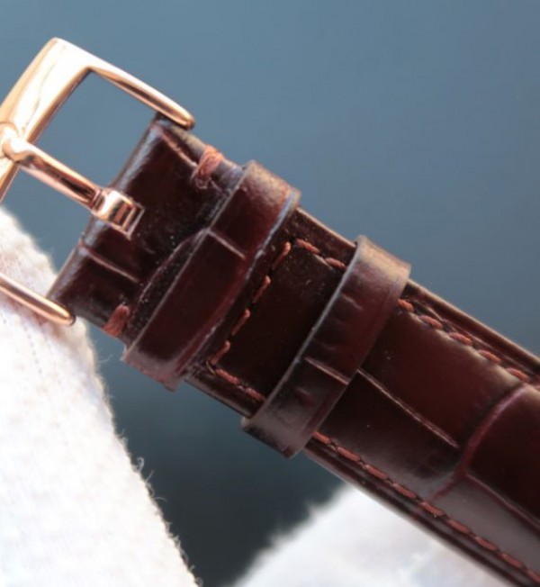 Replica Omega MKF De Ville 39mm RG Co-Axial White Dial Brown Leather Strap A2202