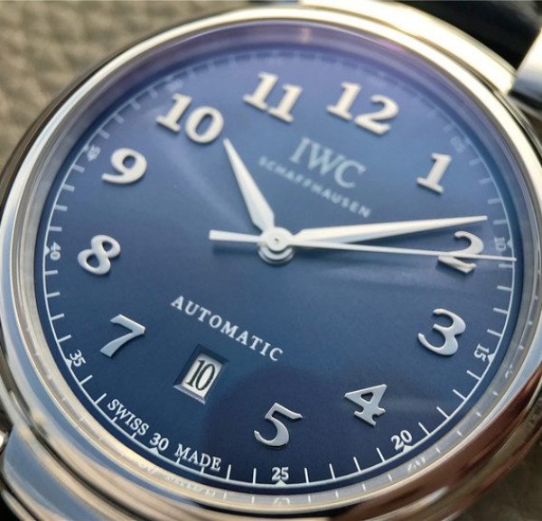 Replica IWC TW Da Vinci IW3566 Blue Dial Black Leather Strap A2892