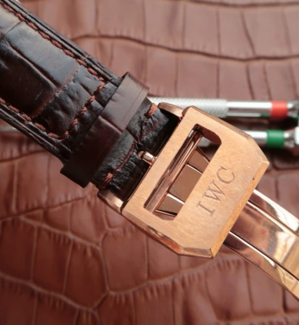 Replica IWC ZF Pilot Chrono RG IW387803 Leather Strap A7750