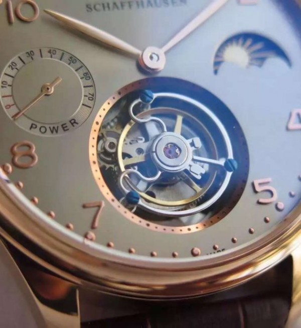 Replica IWC Portuguese Tourbillon Power Reserve Moonphase RG Markers Gray Dial