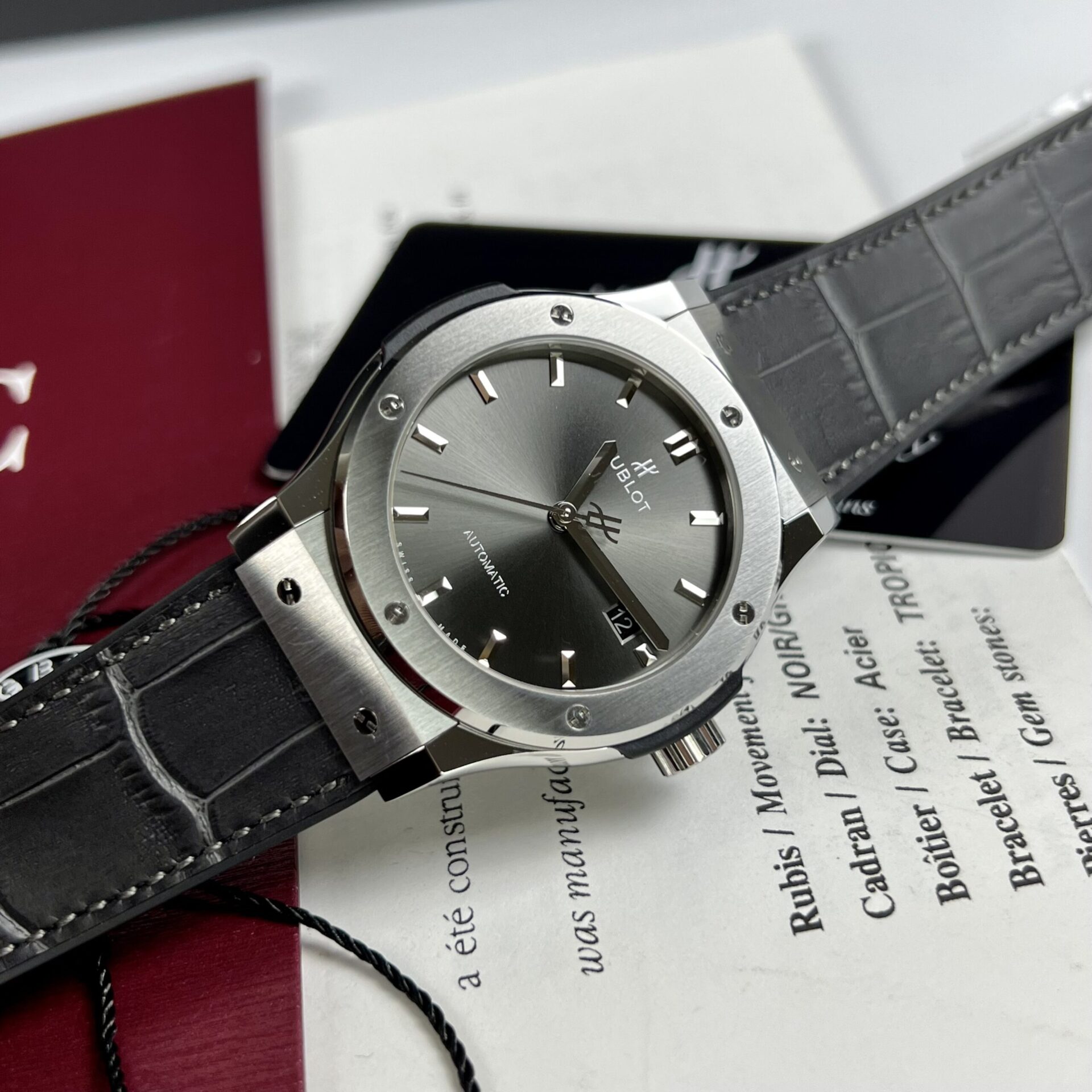 Hublot Replica Watch Classic Fusion Titanium Gray Dial JJF Factory 42mm