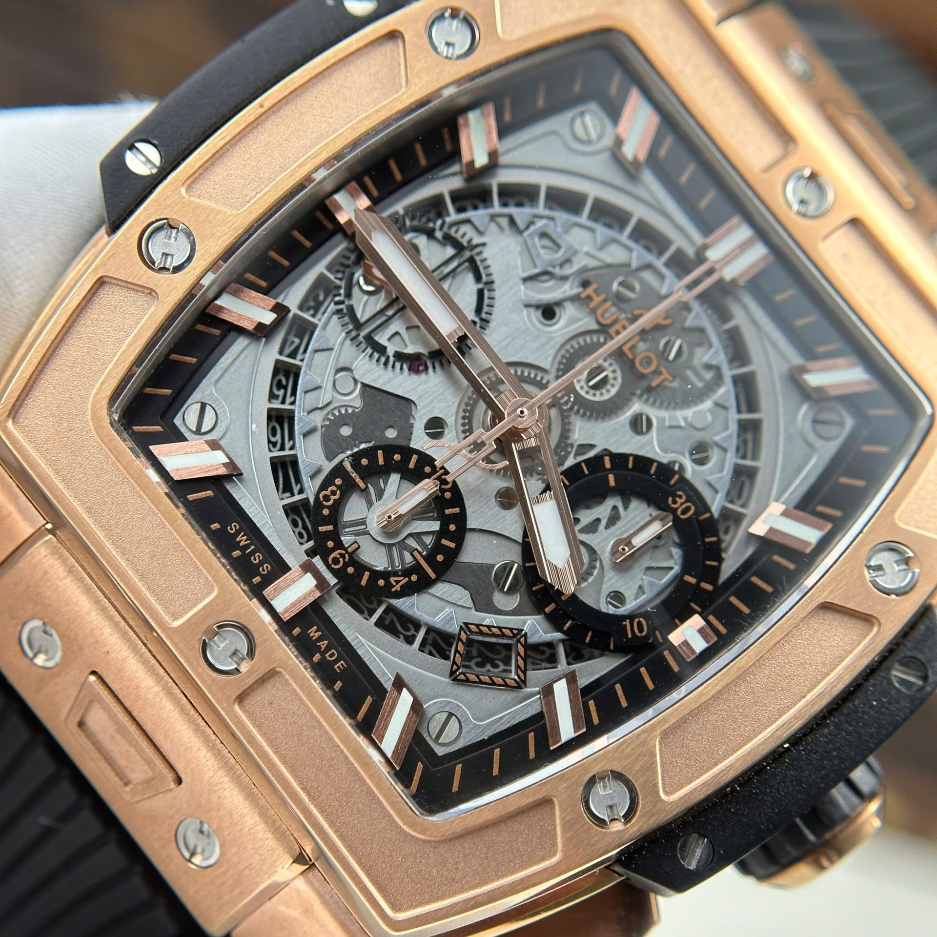 Hublot Spirit Of Big Bang King Gold Replica Watches Dial Gray BBF Factory 42mm