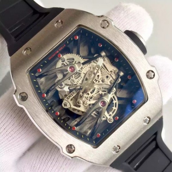 Replica Richard Mille RM027 SS Skeleton Dial Black Rubber Strap 6T51