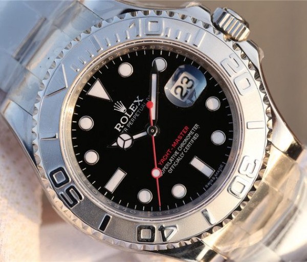 Replica Rolex Yacht-Master 116622 JF Black Dial SS Bracelet A2824