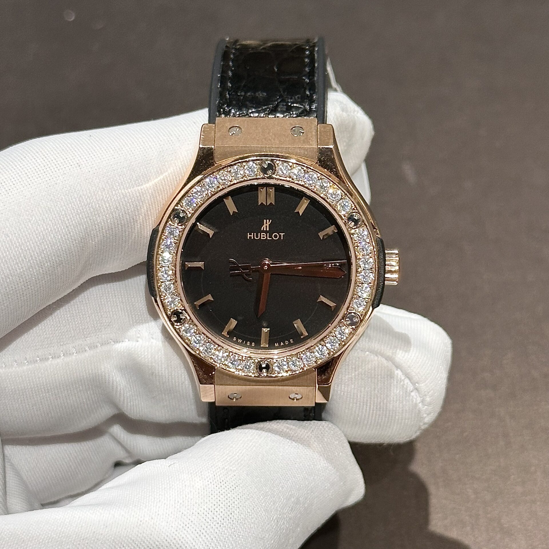 Hublot Classic Fusion Replica Watch Moissanite Diamond 33mm