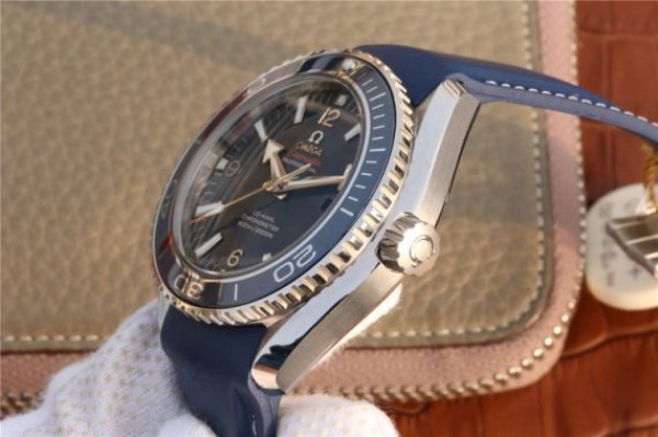 Replica Omega Planet Ocean Professional Blue Liquidmetal Bezel 45mm OMF Rubber Strap A8500